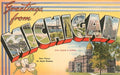 Sticker MI-535 Greetings from Michigan