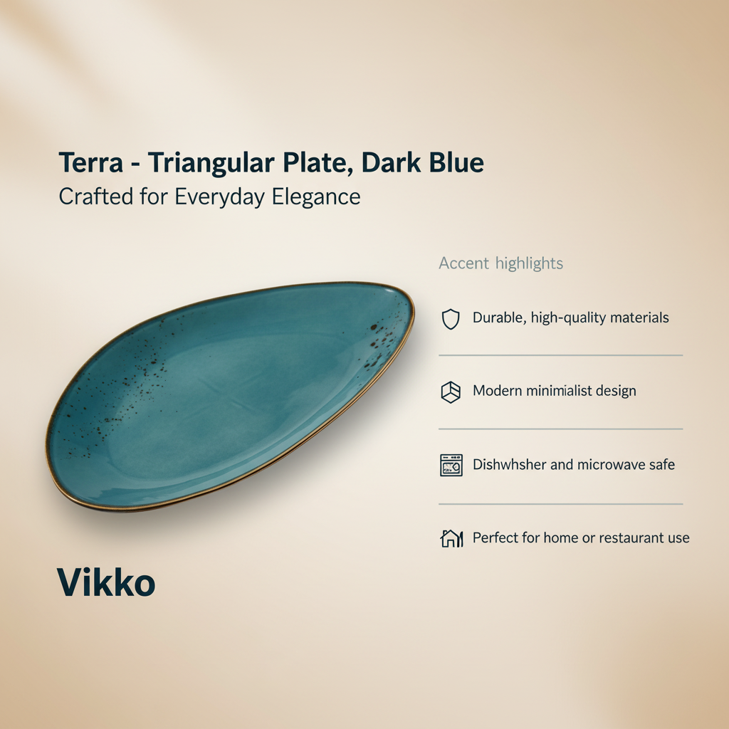 Terra - Triangular Plate, Dark Blue, 14.5"
