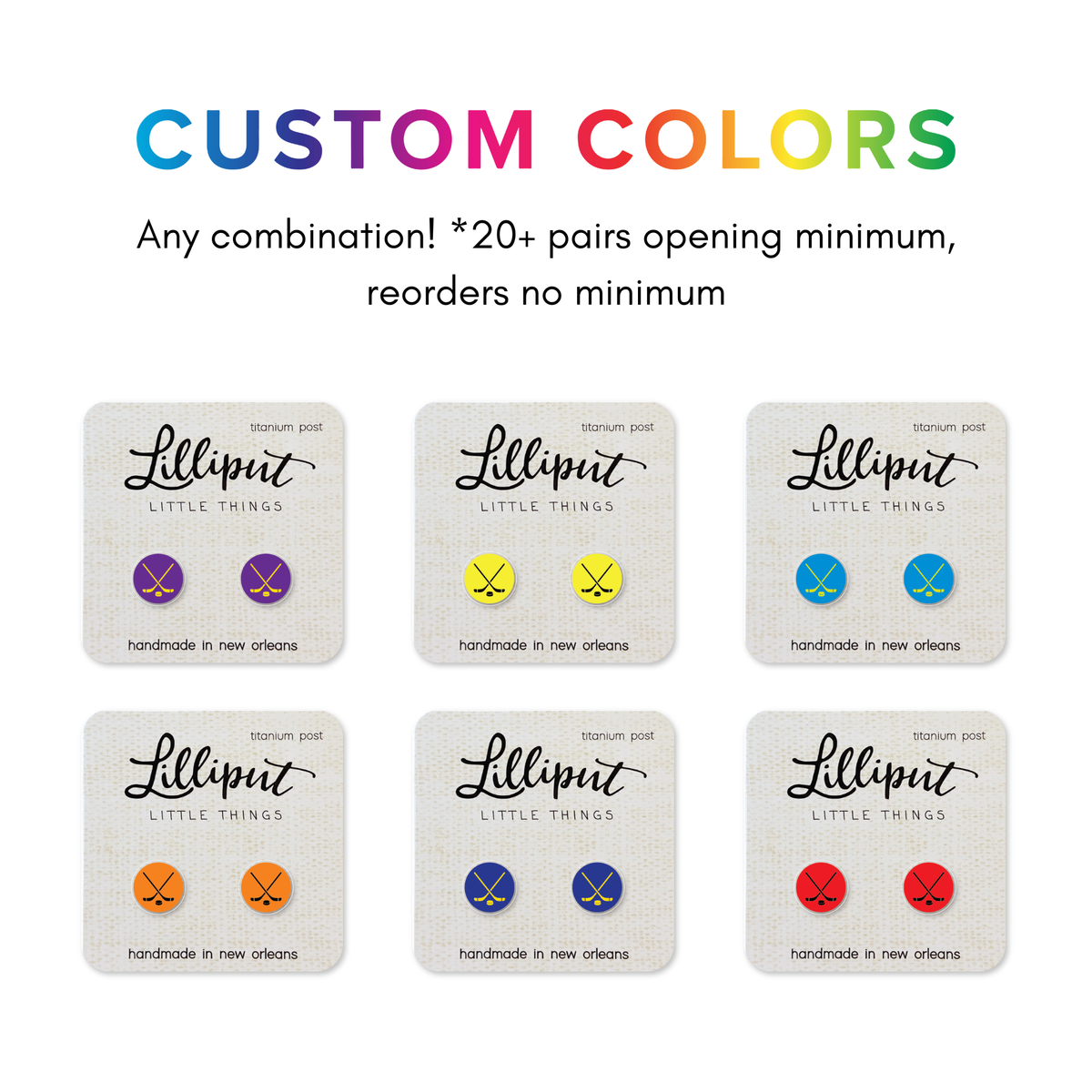 Ice Hockey Earrings - Custom Colors Available!: Black