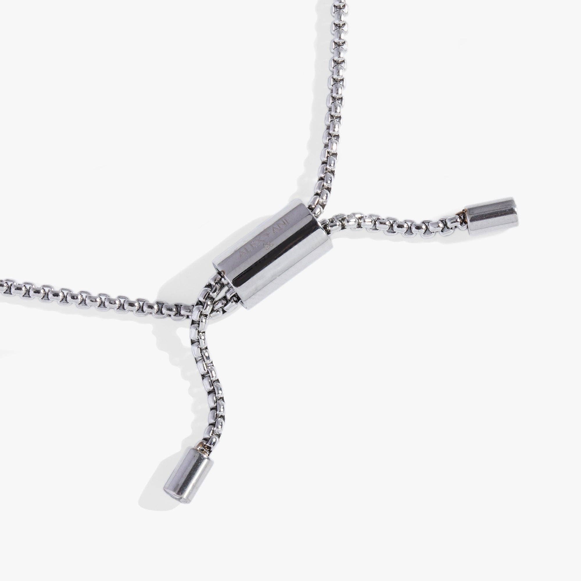 Sister Hidden Message Acrostic Bolo Bracelet: Stainless Steel Silver