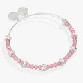 Breast Cancer Awareness Pink Ribbon Bangle: Silver