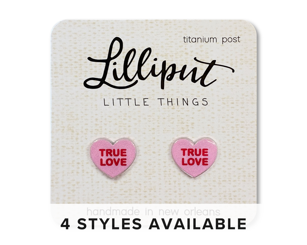 NEW Conversation Heart Earrings // Valentines Day: Pink