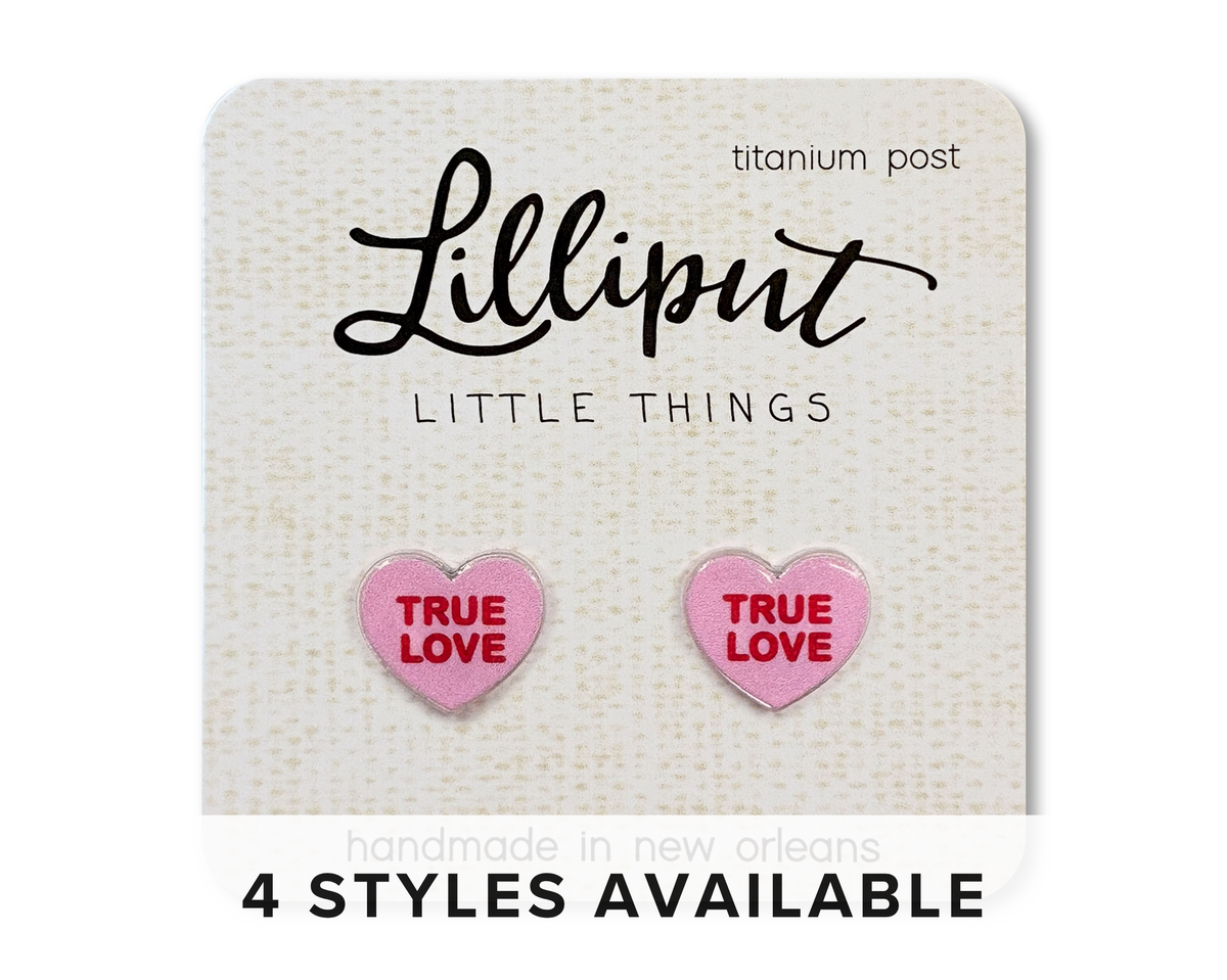 NEW Conversation Heart Earrings // Valentines Day: Pink