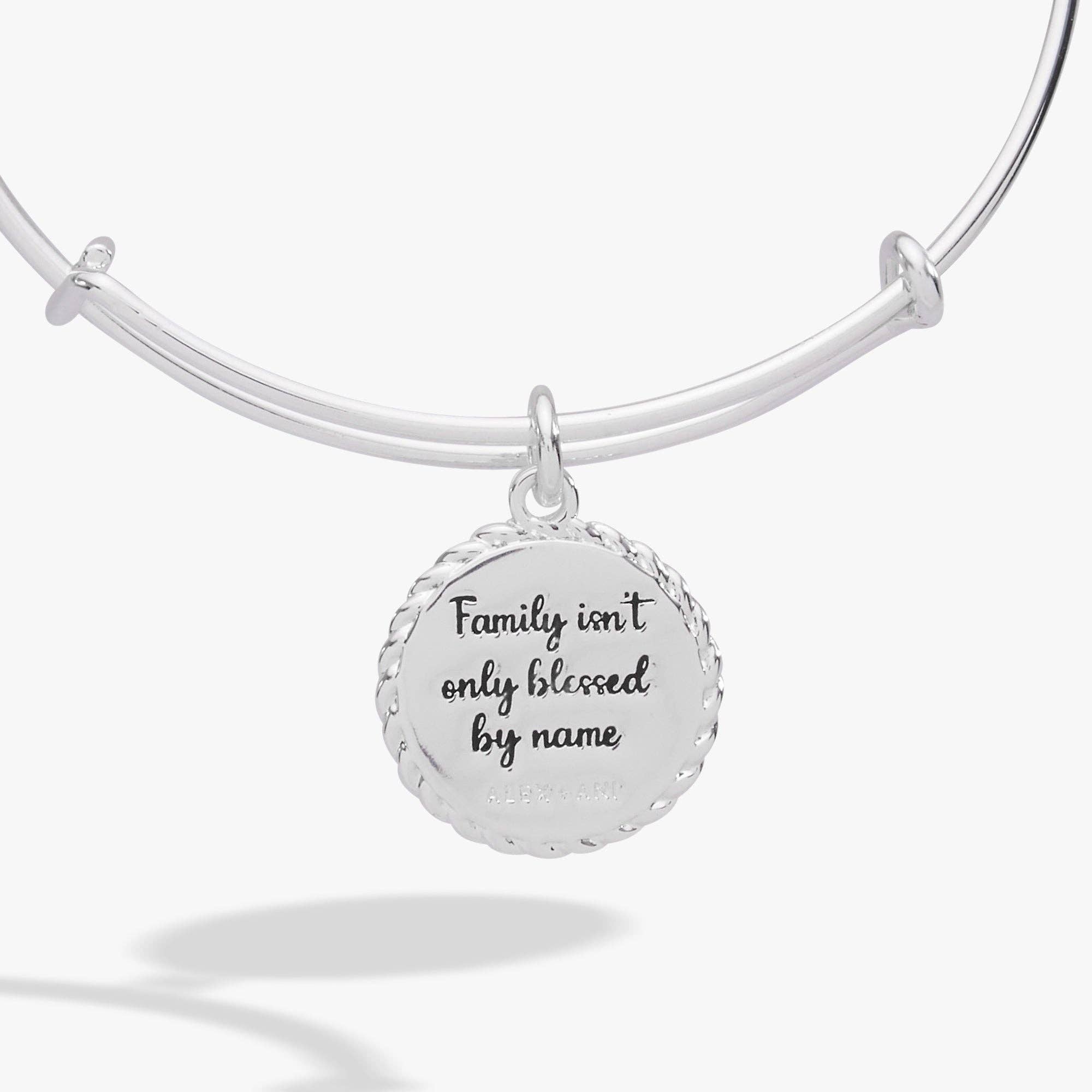 Bonus Mom ''Family Isn't Only Blessed By Name' Charm Bangle: Silver