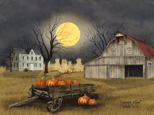 Harvest Moon - Fall Wall Art: Barnwood / 15" x 19"