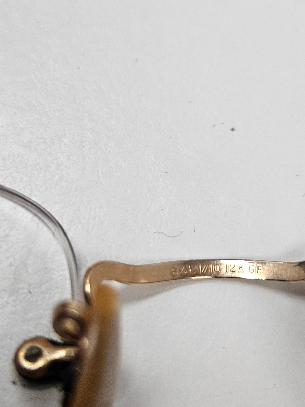 Circa 1900 Antique Gold-Filled rimless glasses w/Case