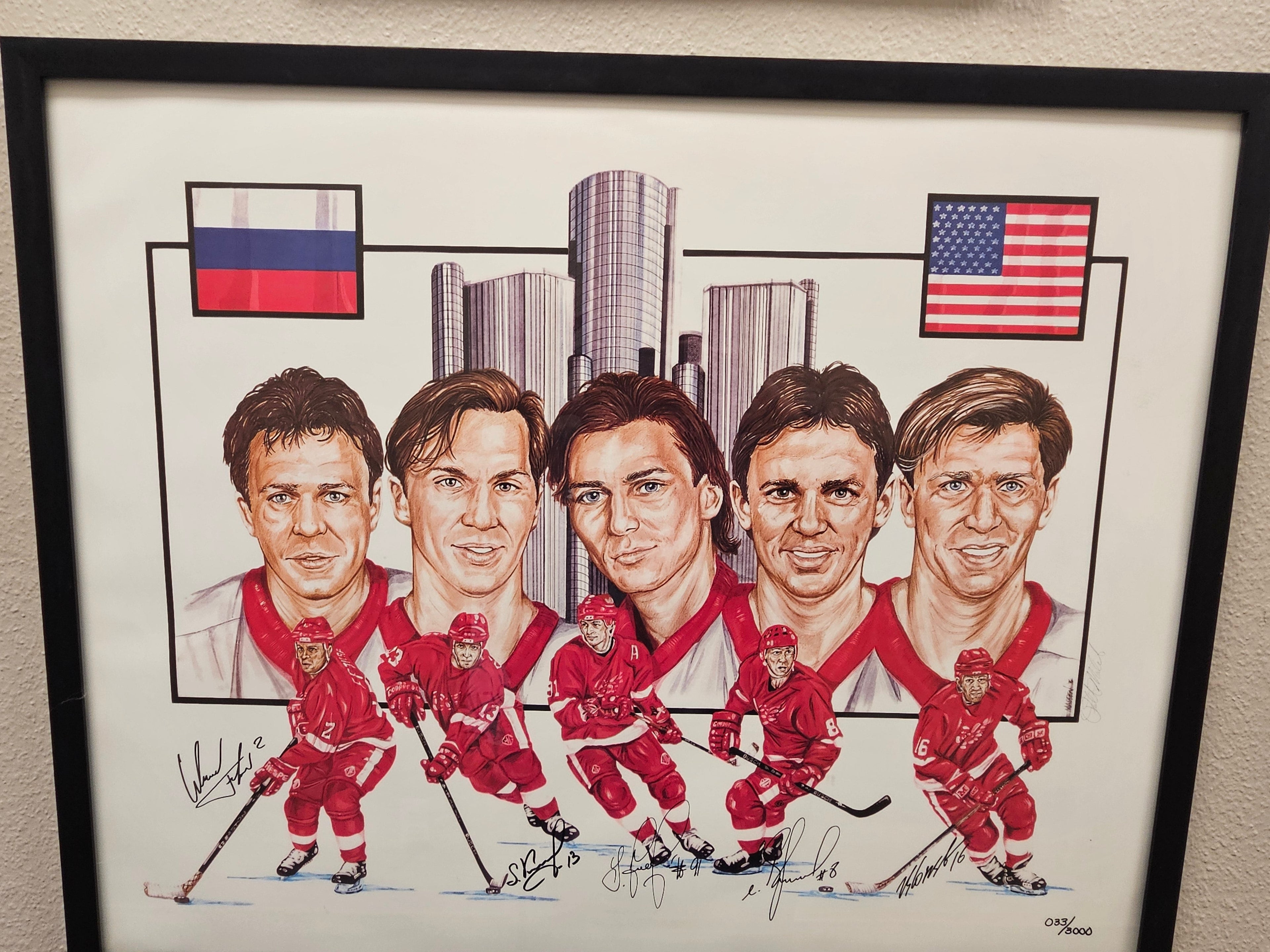 The Russian Five: A Revolution in Hockeytown Limited Edition Signed Lithograph - No. 33 of 3,000