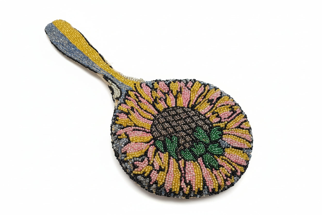 19th or early 20th-century micro-beaded Flower Purse