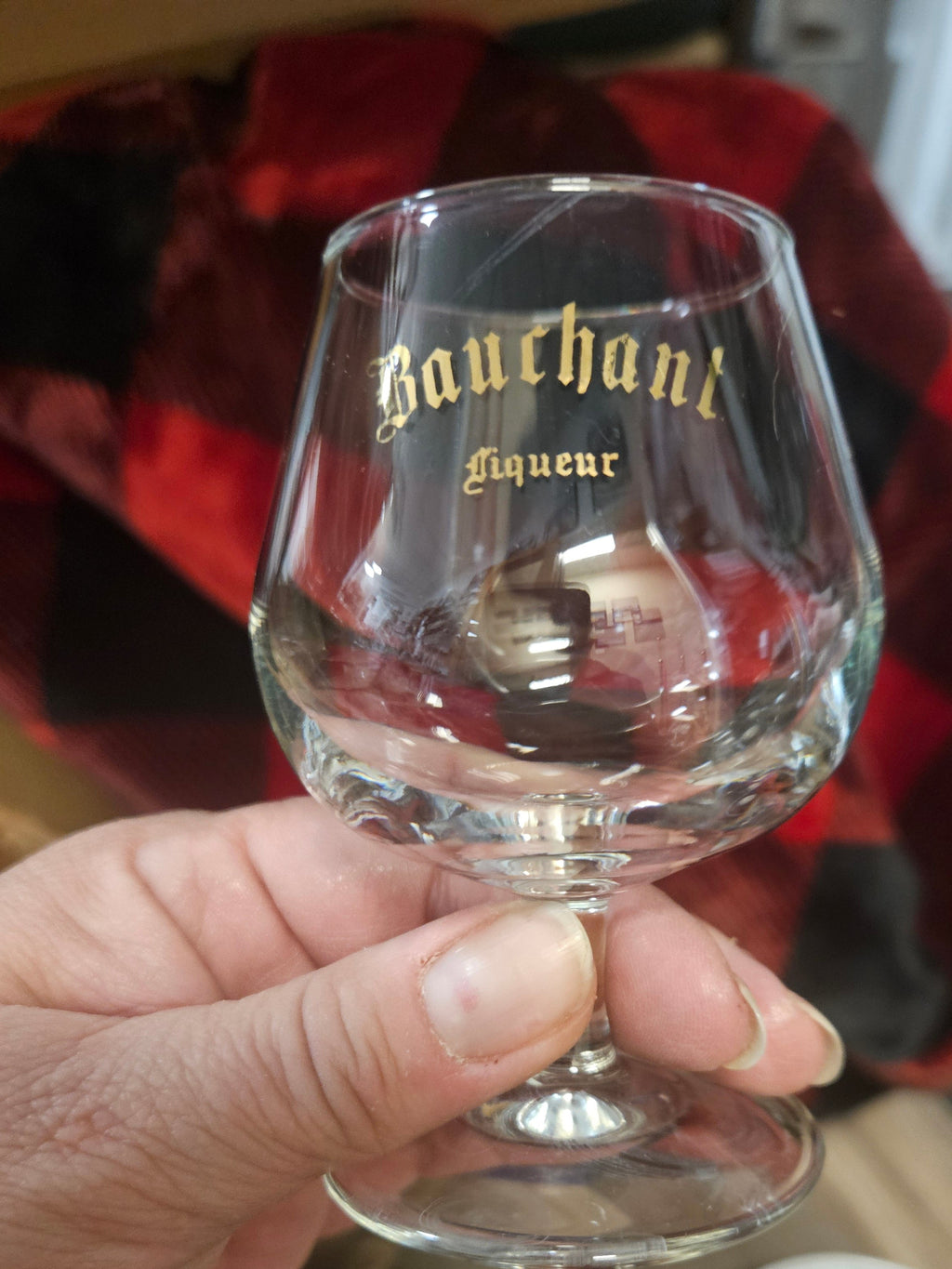 Vintage Bauchant Liqueur French Cognac Stemmed Tulip Snifter Glass