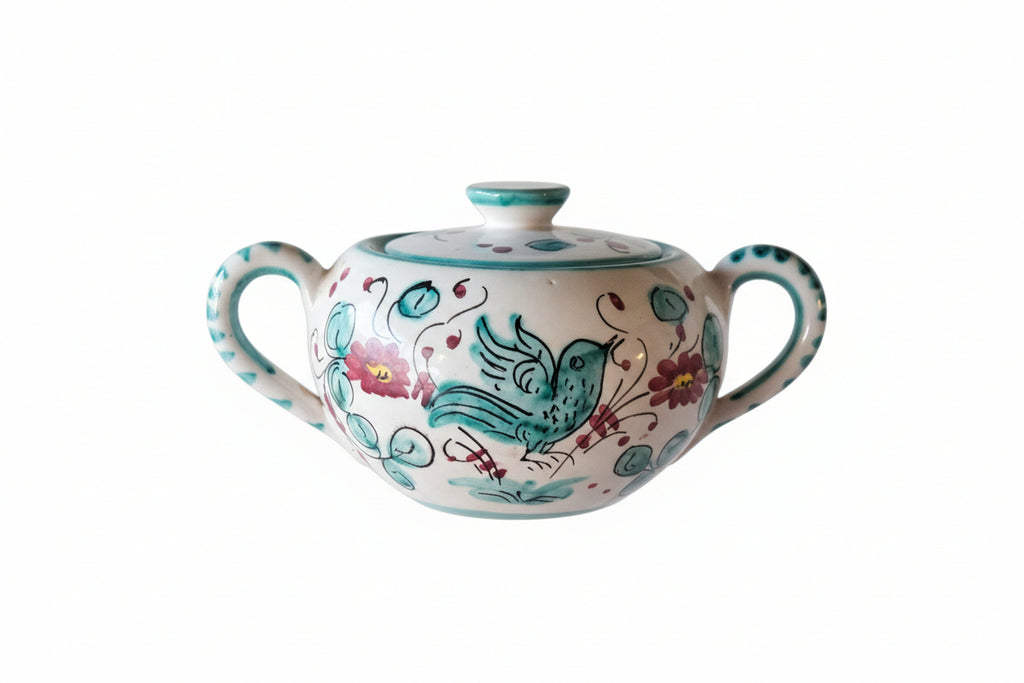 Renowned Vintage Deruta, Italy Fully Hand-made Creamer/Sugar Set