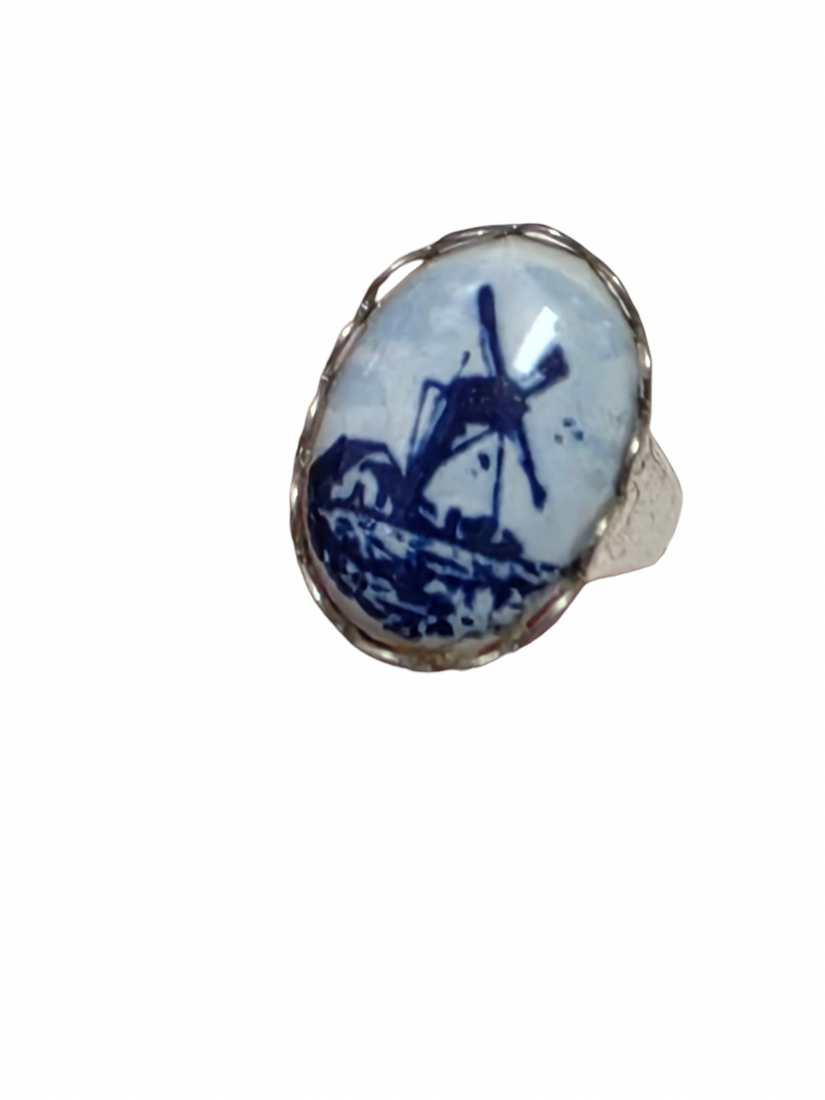Vintage Uncas Co. Sterling Silver Delft Ring