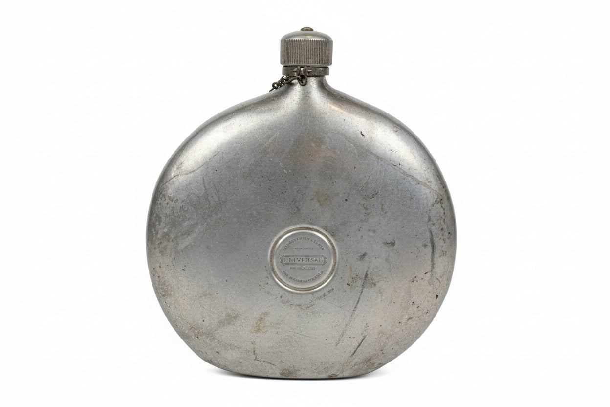 Double Stamped  Landers Frary & Clark Military Canteen with Cap and Chain Patent 1923