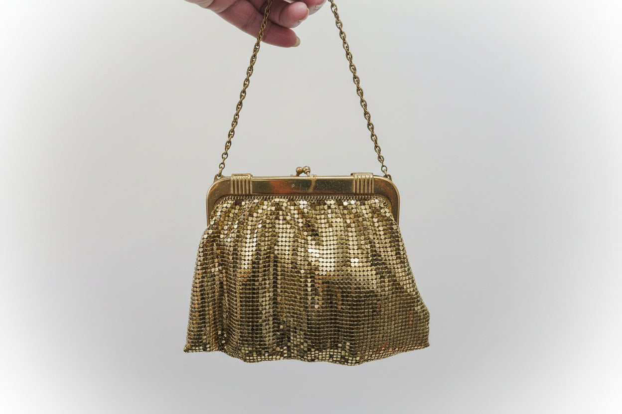 Liquid Gold Whiting & Davis Vintage Mid-Century Purse