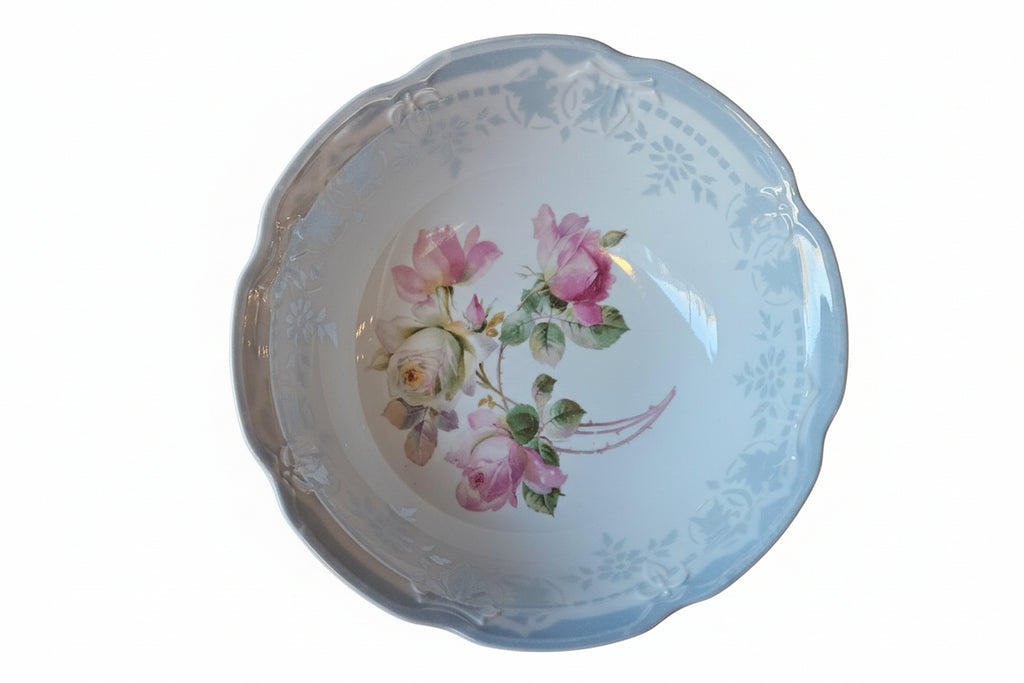 Turn of the Century Large Antique German Lusterware Serving Bowl