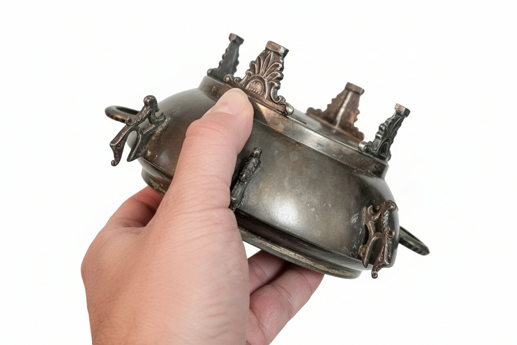 Antique Victorian Era E.G Webster & Son Silver Domed Butter Dish 19th Cent