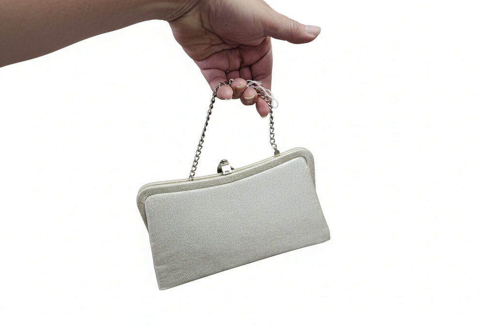 Vintage 1950's Clutch Purse Plum Lined