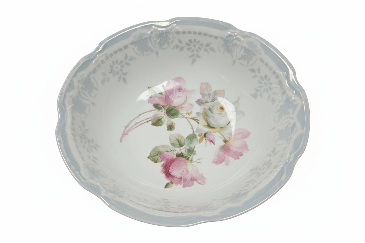 Turn of the Century Large Antique German Lusterware Serving Bowl