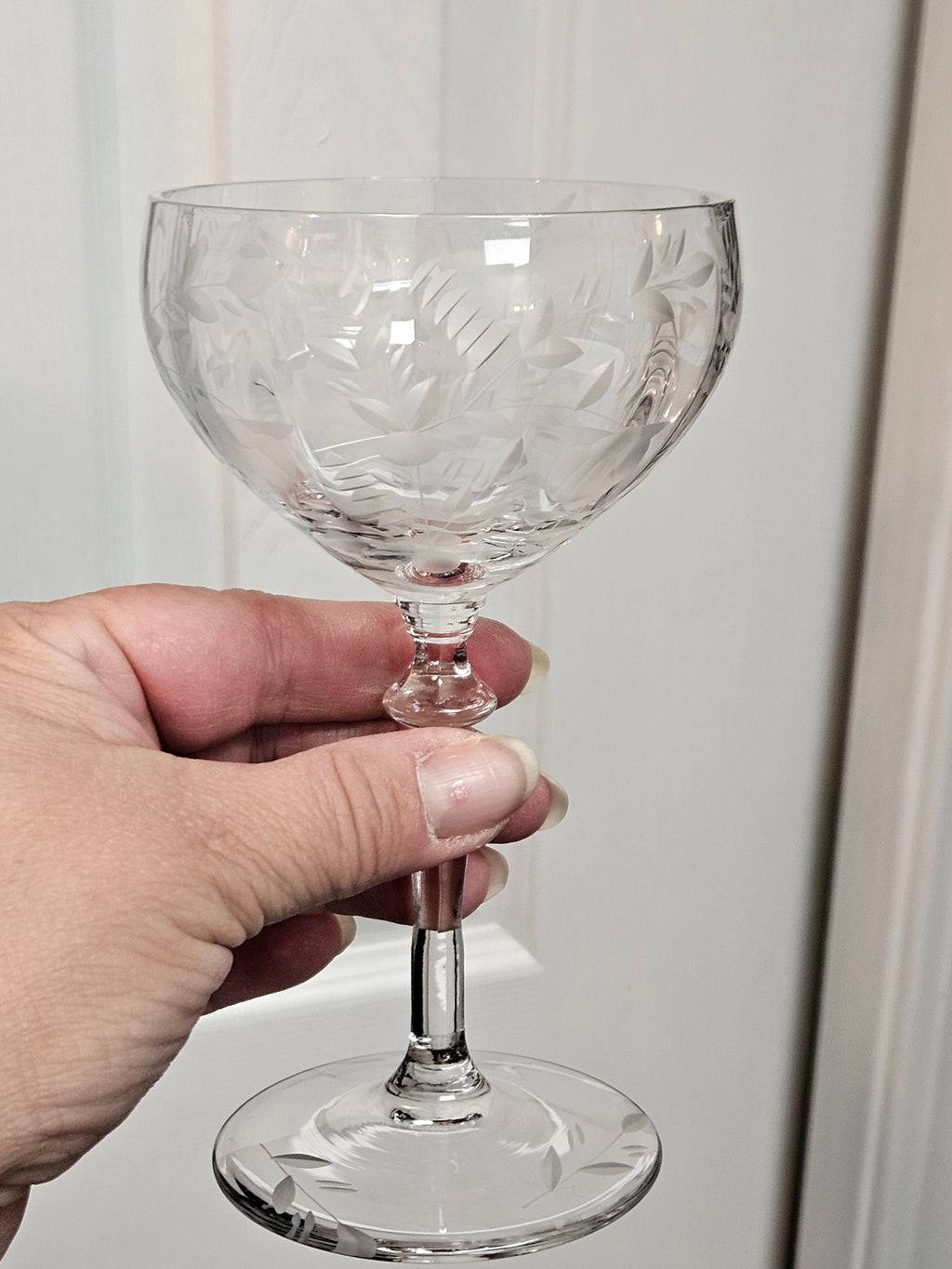 Crystal Champagne Coupe Glass Antique