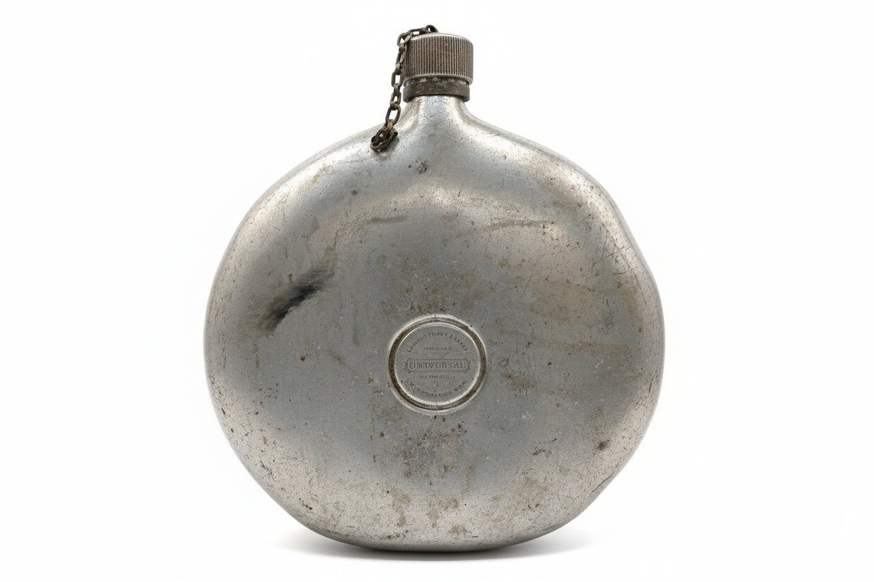 Double Stamped  Landers Frary & Clark Military Canteen with Cap and Chain Patent 1923