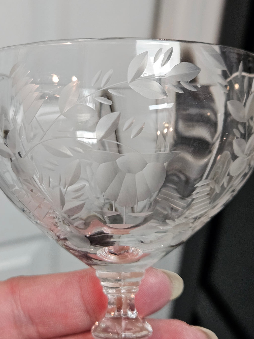 Crystal Champagne Coupe Glass Antique