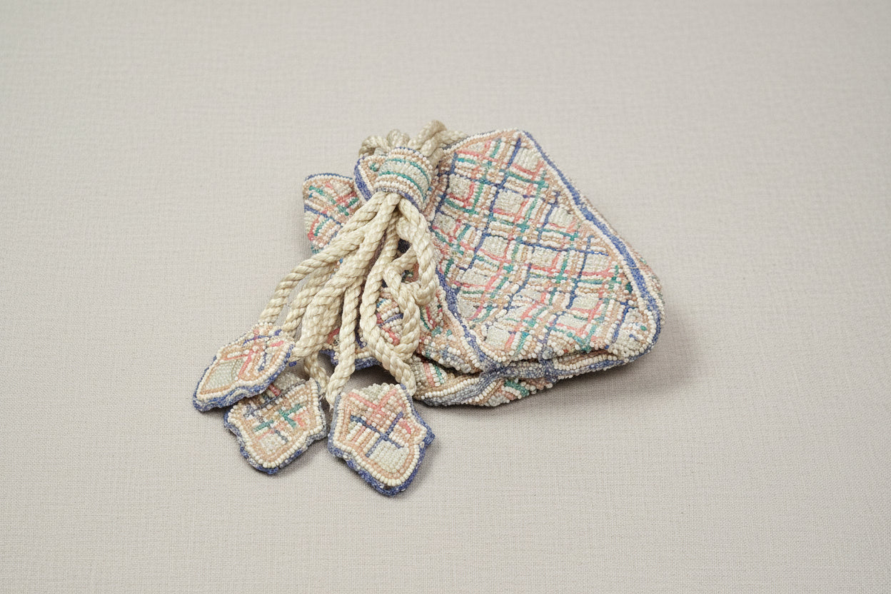 Stunning Vintage Labeled French-Made "Saks Fifth Avenue" Reticule Beaded Purse from the 1920s-1950's