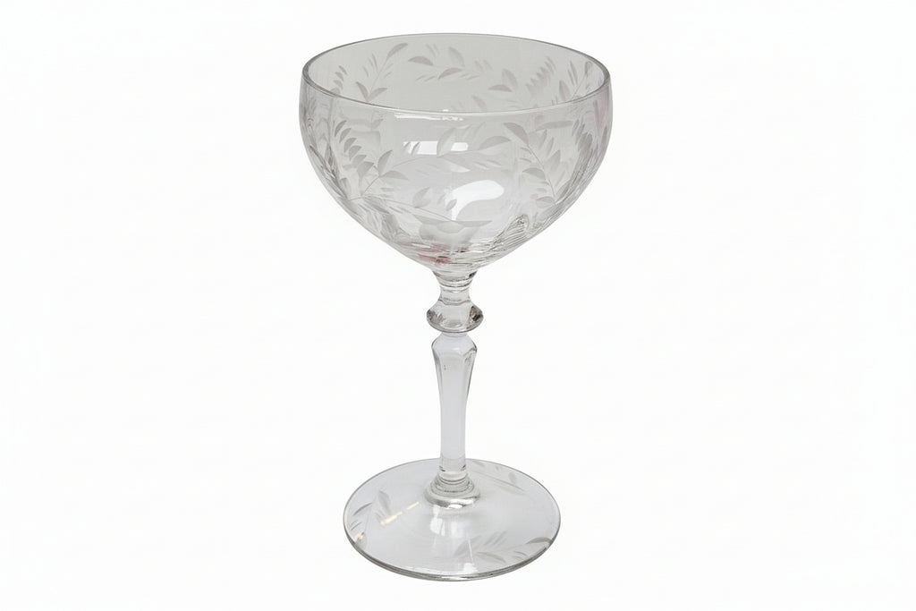 Crystal Champagne Coupe Glass Antique