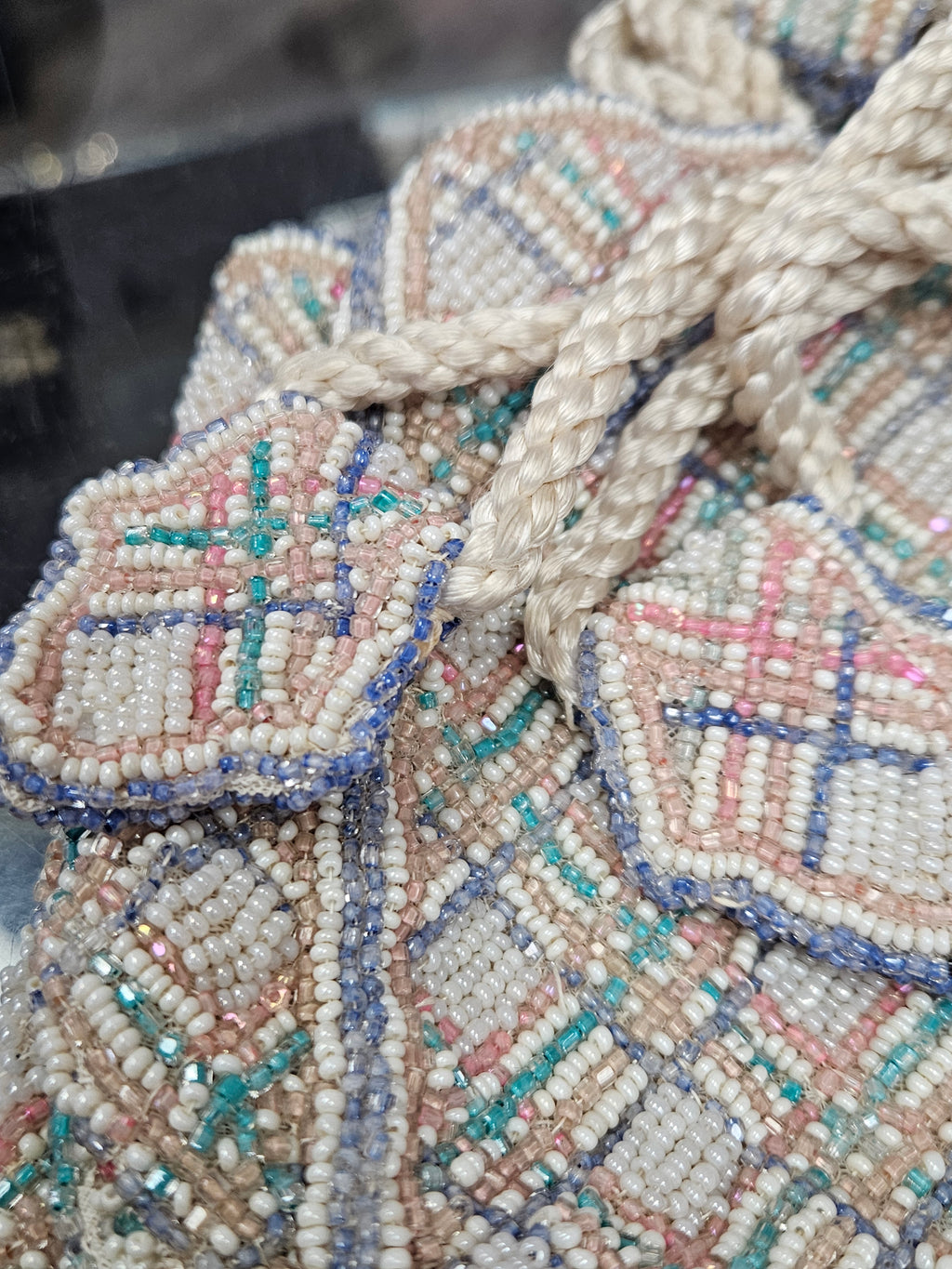Stunning Vintage Labeled French-Made "Saks Fifth Avenue" Reticule Beaded Purse from the 1920s-1950's