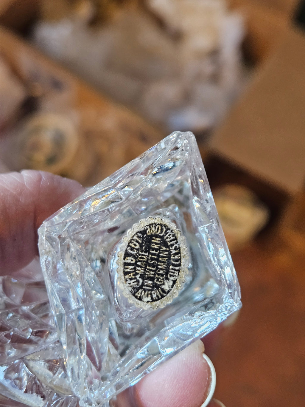 Vintage Hand-Cut Lead Crystal Western Germany Salt/Pep American Cut Crystal Co Importer Set (2 Sets Available)