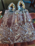 Vintage Hand-Cut Lead Crystal Western Germany Salt/Pep American Cut Crystal Co Importer Set (2 Sets Available)