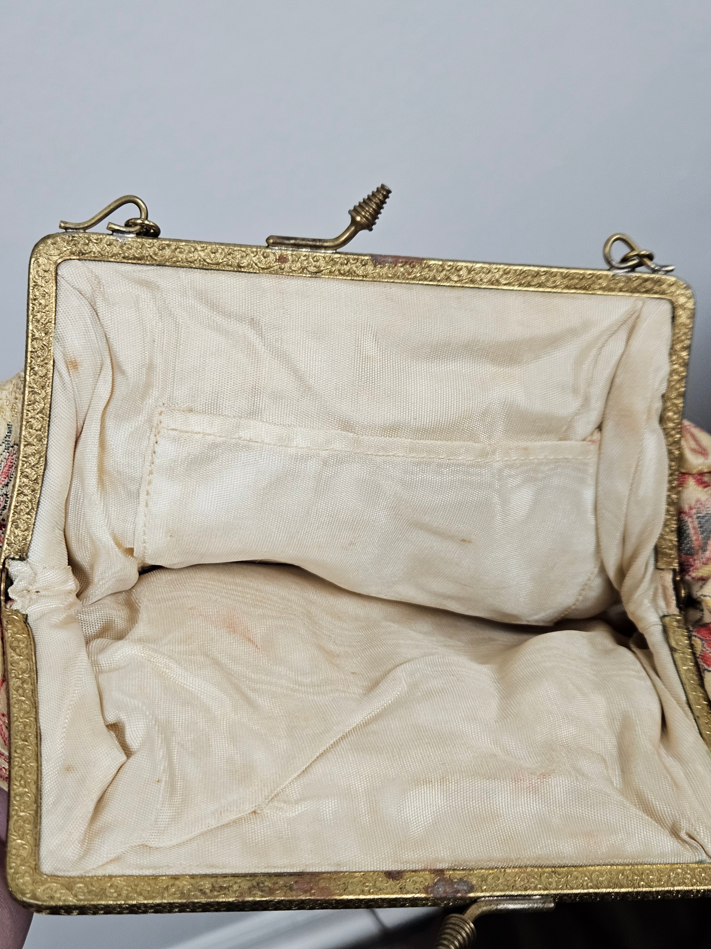 Tapestry Silk Hand Bag Early 1900's