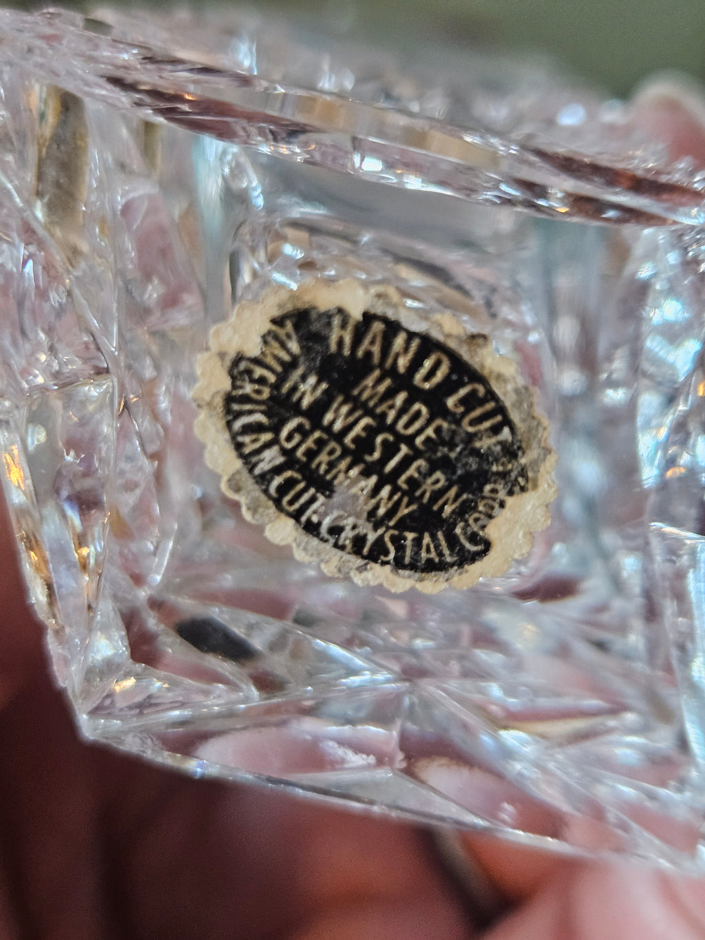 Vintage Hand-Cut Lead Crystal Western Germany Salt/Pep American Cut Crystal Co Importer Set (2 Sets Available)