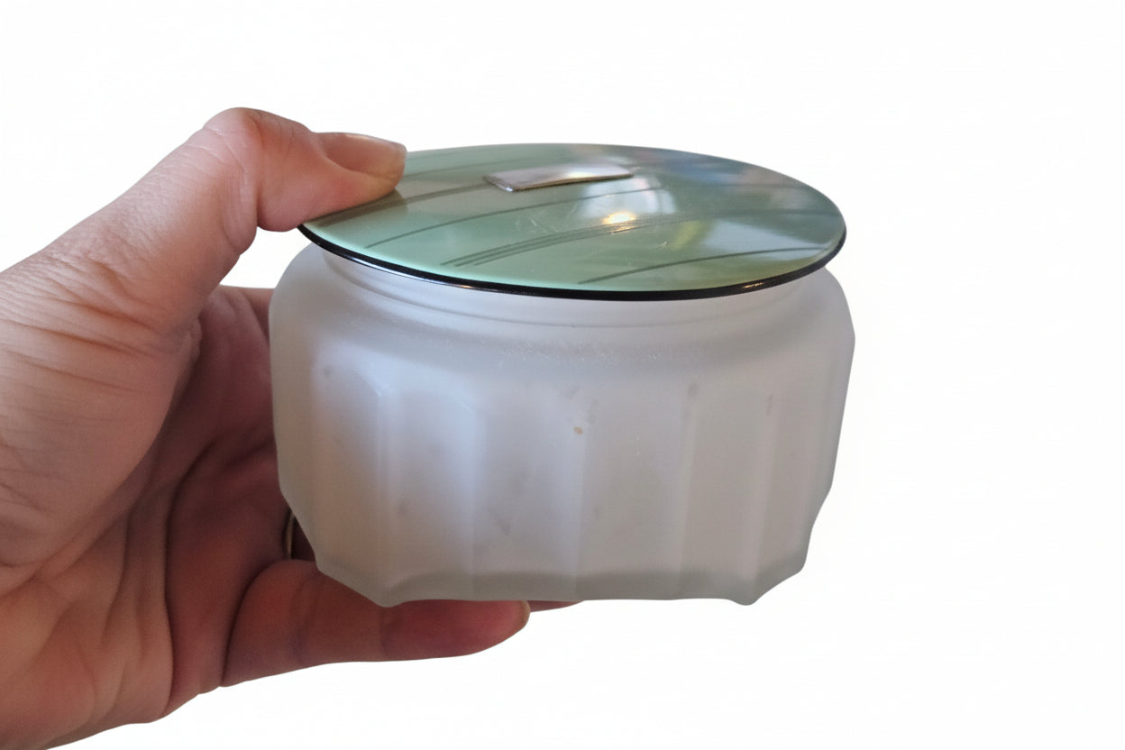 1920's-1930's Art Deco Frosted Powder Jar