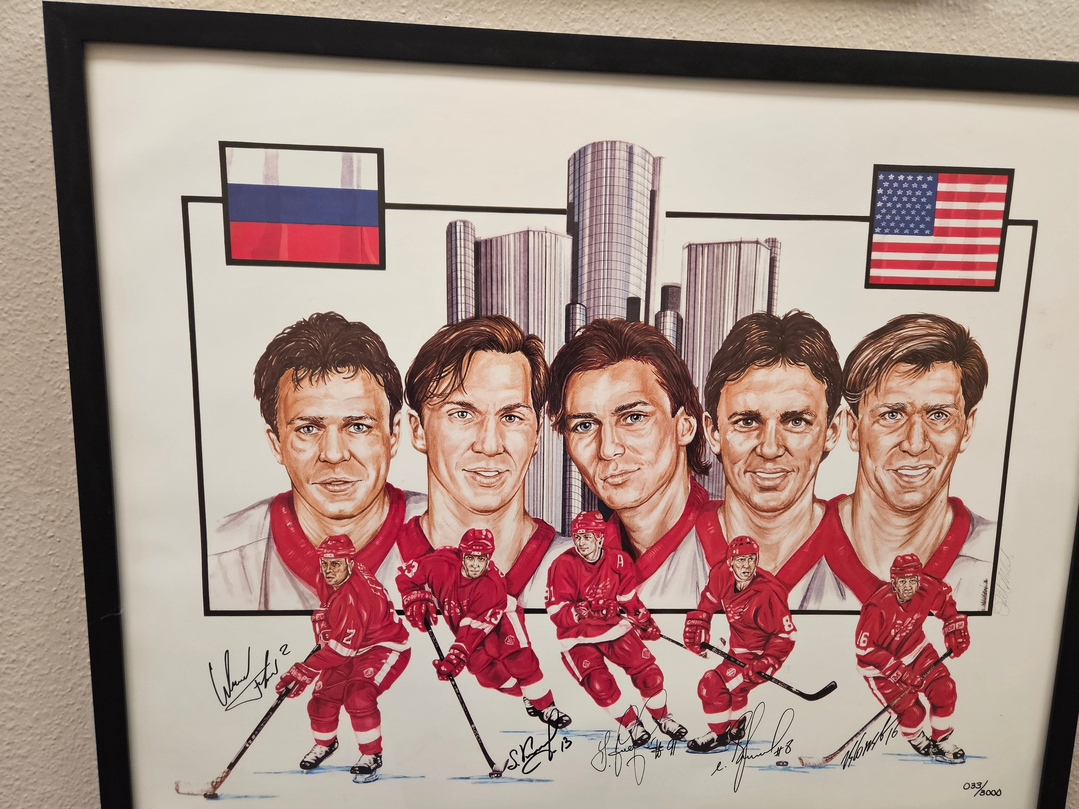 The Russian Five: A Revolution in Hockeytown Limited Edition Signed Lithograph - No. 33 of 3,000