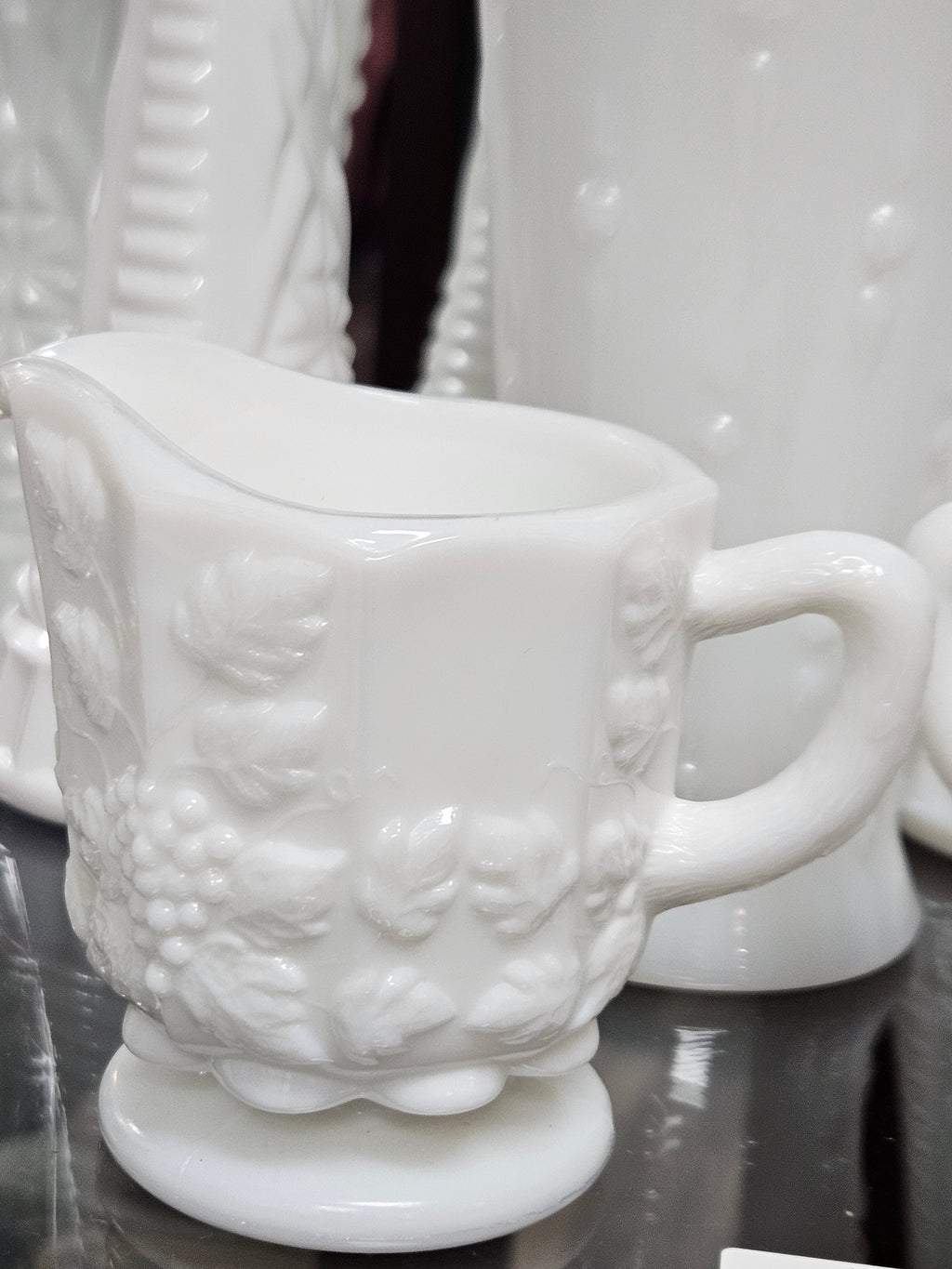 Westmoreland Paneled Grape Creamer/Sugar Set