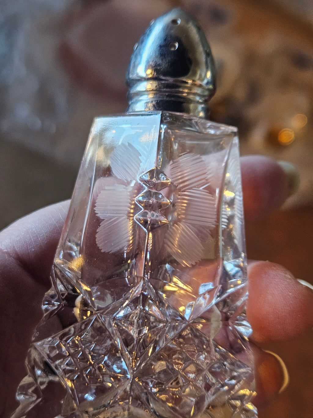 Vintage Hand-Cut Lead Crystal Western Germany Salt/Pep American Cut Crystal Co Importer Set (2 Sets Available)