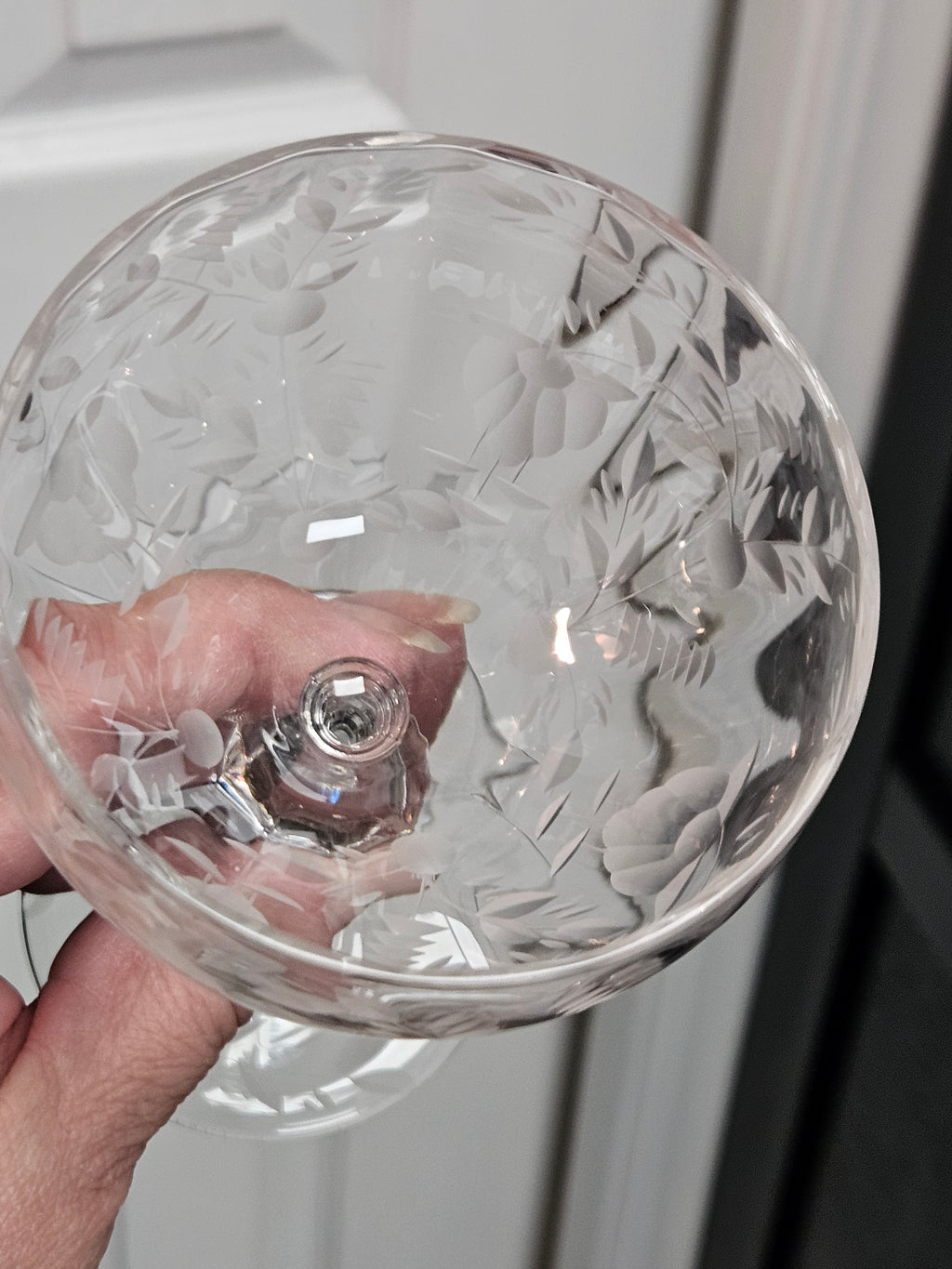 Crystal Champagne Coupe Glass Antique