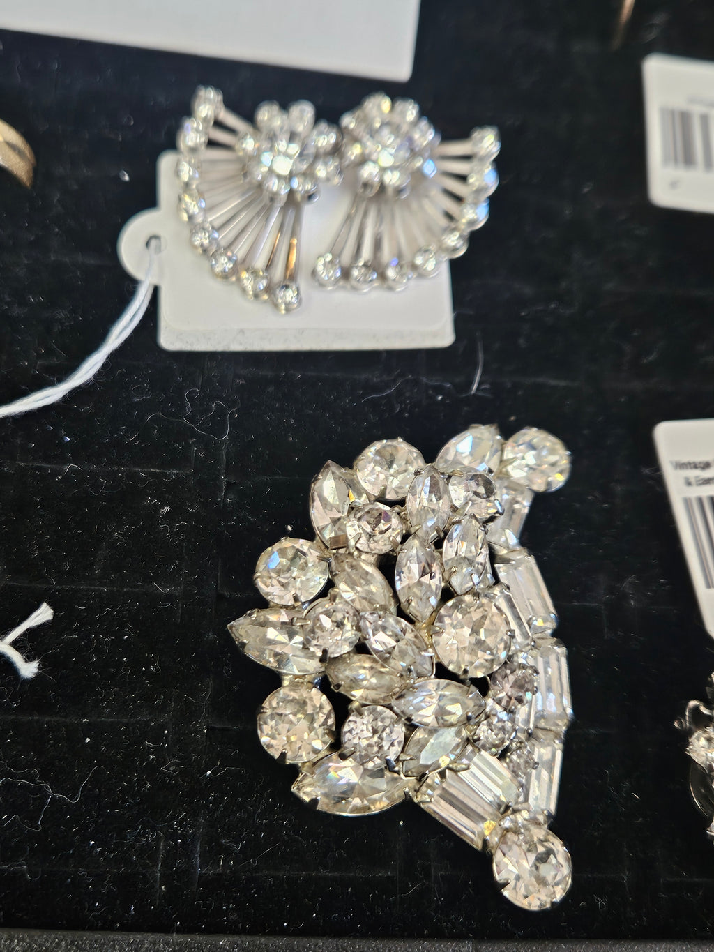 Vintage Weiss Rhodium Plated Rhinestone Brooch & Earring Set The Ultimate Mid-Century Sparkle