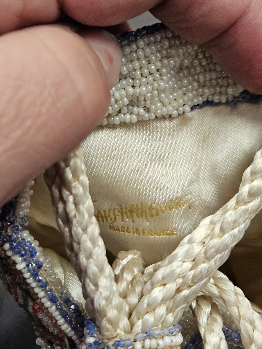 Stunning Vintage Labeled French-Made "Saks Fifth Avenue" Reticule Beaded Purse from the 1920s-1950's