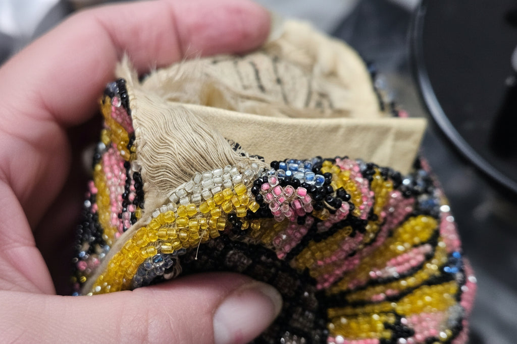 19th or early 20th-century micro-beaded Flower Purse