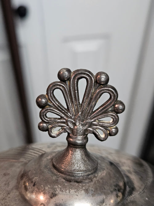 Antique Victorian Era E.G Webster & Son Silver Domed Butter Dish 19th Cent